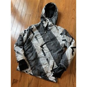 Fox Racing Full Zip Ski Snow Jacket Mens M Coat Snowboarding Gray Fleece LineY2K